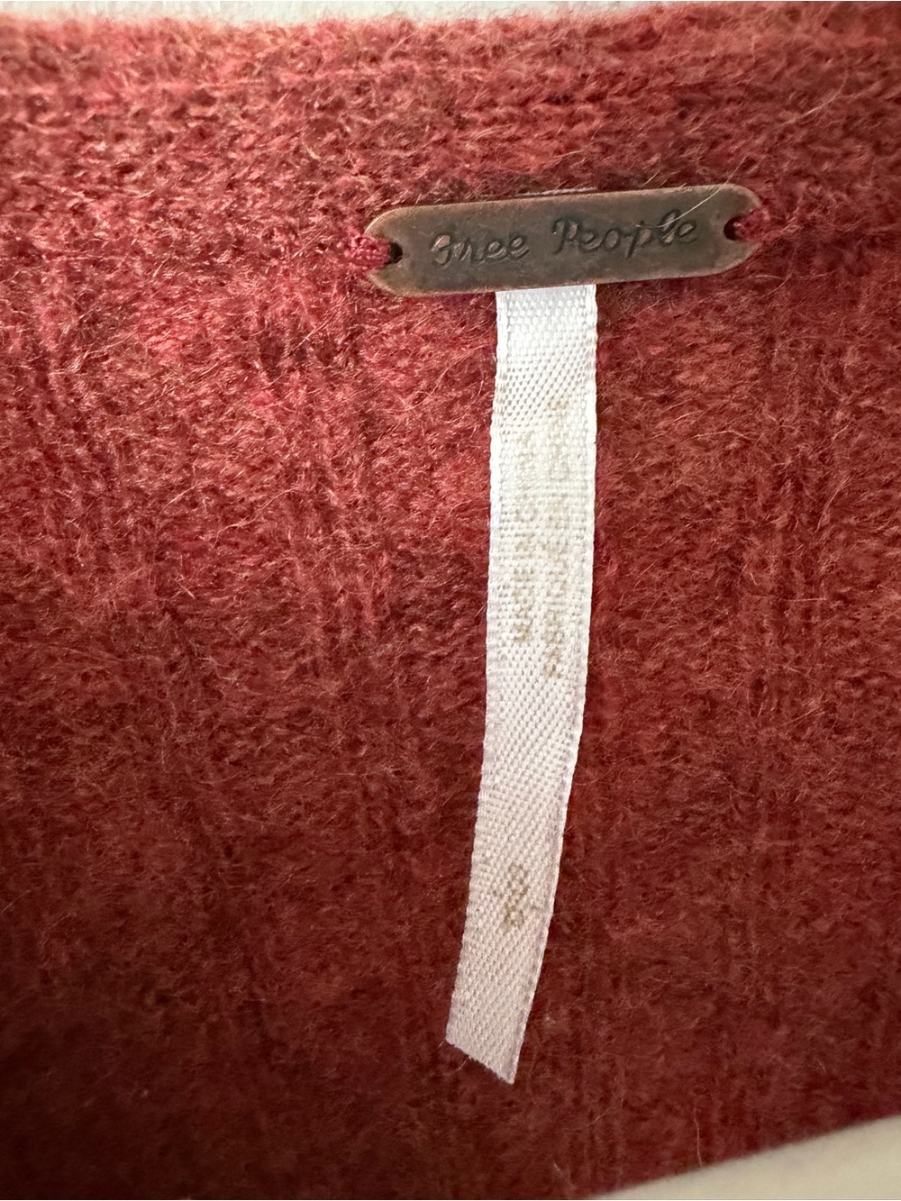 Free People V-Neck Sweater in Brick Red - Picture 2 of 3